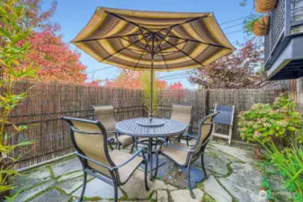 Private patio perfect for enjoying outdoor entertaining or a sunset meal with friends!