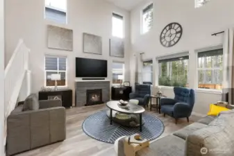 Vaulted ceilings allow for an abundance of natural light.