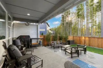 Backyard Oasis with covered back porch and trex deck for all your entertaining needs.