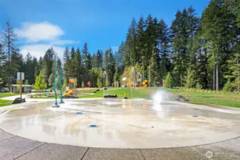 Right down the street from the newer public park and splash pad.