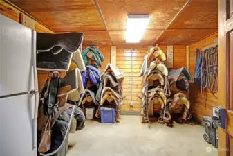 Saddles, bridles, and more - A well-stocked tack room