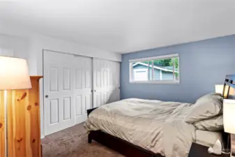 Primary bedroom with double closets
