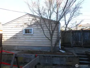 Detached Garage view from back yard