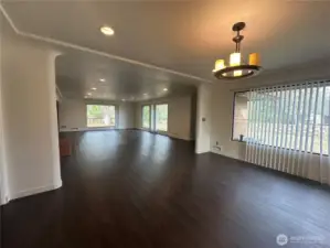 Large open dining and living space in main house