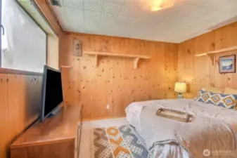 The lower level features a finished room which could be used as a 4th bedroom