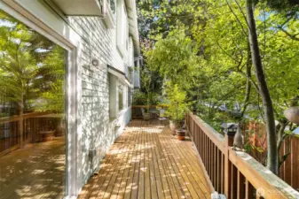 Large back deck great for relaxing or entertaining guests.