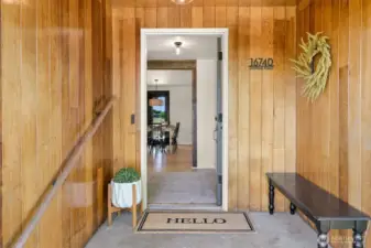 Warm, inviting entry