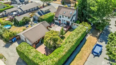 Enormous lot with two car garage and RV pad