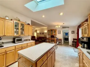 Kitchen With Center Island and Access to the Back Deck