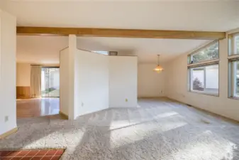 An open floorplan greats you as you enter.