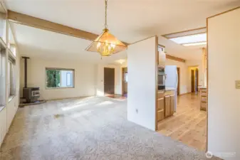 Formal dining area is just off the kitchen.