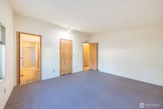 The primary bedroom is at the back of the home where it's most quiet.