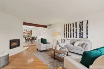 Living room with fireplace.