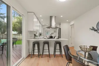 Kitchen with breakfast bar.