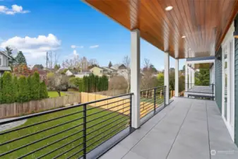 Back deck off kitchen. Yes, there is a gas stub for your barbeque.