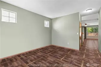 Open entry area with beautiful wood flooring throughout main level