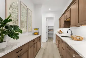 Butler's pantry for additional appliances, even more storage, and hosting large gatherings
