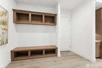 Mud room off of garage entry