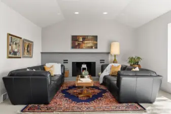 Warm Living Room, Vaulted Ceilings