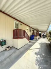 Generous parking with private storage shed.