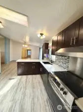 Loads of counter space and cabinets.