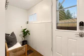 A separate entrance to the basement offers income potential