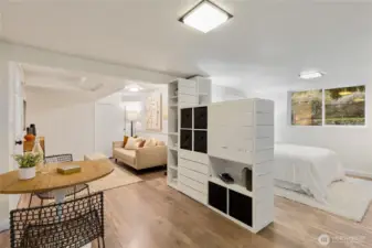 A versatile basement with a 3rd bedroom and living space