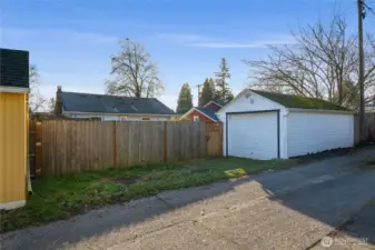 additional parking outside of the garage via they alley.