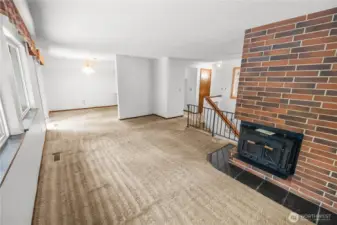 the living room is spacious