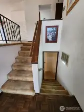 now let's go down the stairs