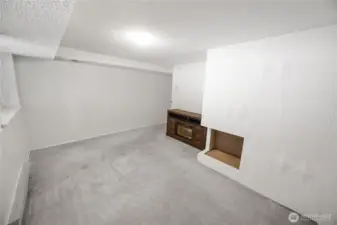 and there's another bedroom downstairs with a fireplace