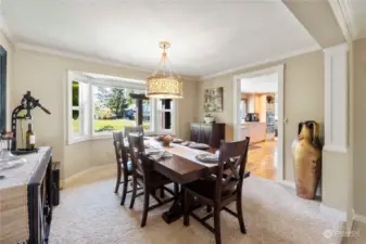 Dinner with a view!  Enjoy peering out to the lake from your formal dining room.