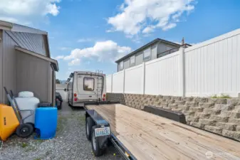 other side of home- RV parking behind gate