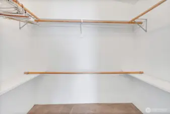 Nice size walk-in closet in the primary suite.