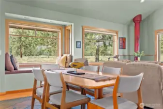 Easy elegance! Watch the moonbeams move through the trees and colorful sunsets create a lasting impression for gracious dining!