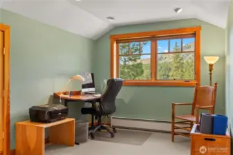 Office alcove with views of Patterson Mountain could be a delightful 3rd bedroom.