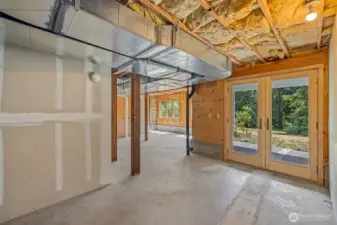 There is some unfinished space in the basement to make into your own space.