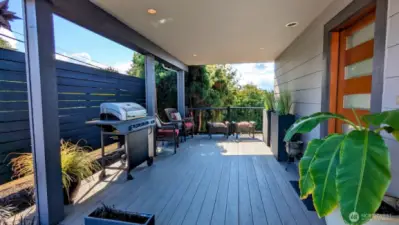 Private, Covered front deck is perfect for grilling and entertaining!
