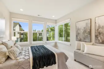 3rd bedroom, with lots of natural light - a benefit of the corner location