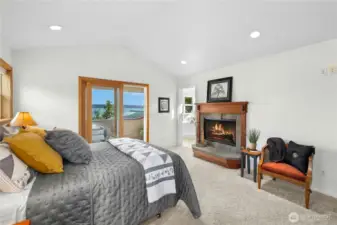 2nd Level Primary Ensuite with wood burning fireplace and gas starter