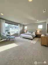 Primary Bedroom Upstairs—1/4 bedrooms on this floor (Virtually Staged)