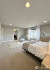 Primary bedroom with en-suite bathroom (virtually staged)