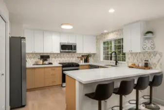 Beautiful remodeled kitchen with designer finishes