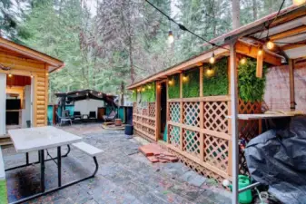 Private yard space and covered areas as well