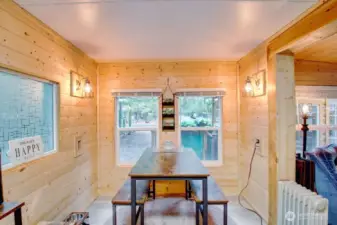 Dine with a view of the evergreens