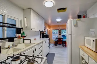 Great view of the galley kitchen