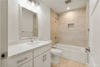 Upstairs full Bathroom beautiful tiled shower