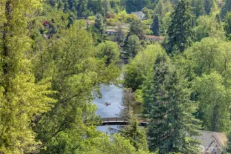 Sammamish River viewed from rooftop deck (photos of lot34, same floorplan)