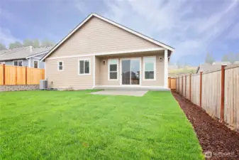 back yard with covered area for bistro set or BBQ