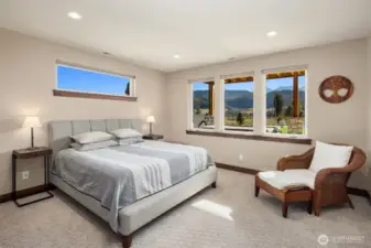 Lower level bedroom with views